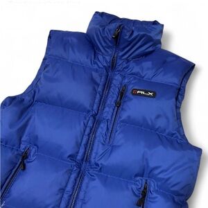 RLX Ralph Lauren Men’s Medium Blue Hooded Down Puffer Vest